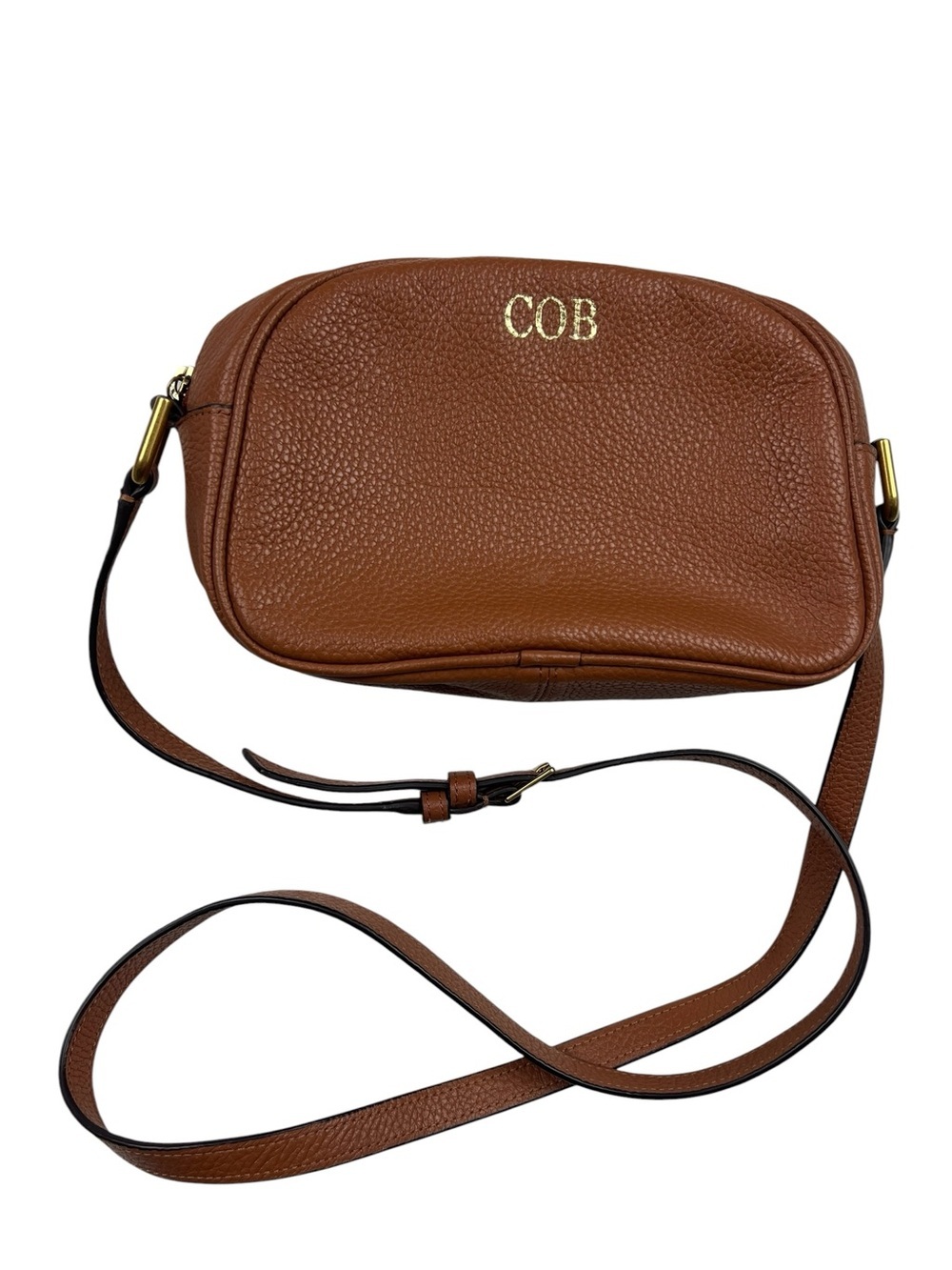 J Crew Devon Leather Camera Crossbody Bag Monogramed